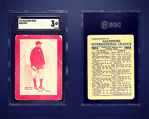 Image of a 1914 Babe Ruth card