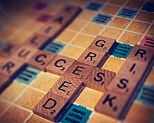 Image of a scrabble board