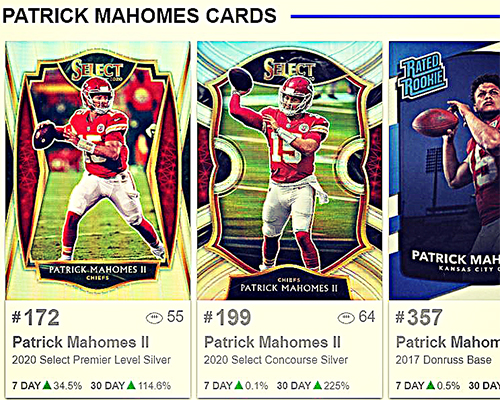 Image of Mahomes cards