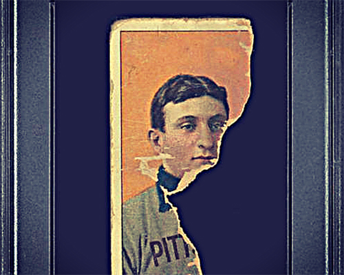 Image of a ripped T206 Honus Wagner card
