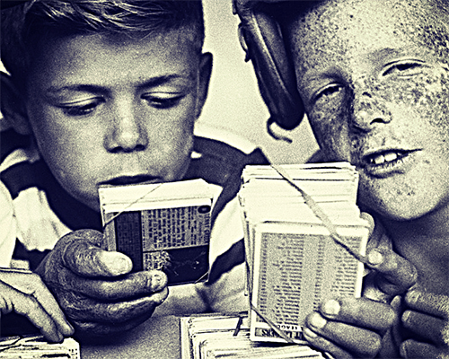 Image of Kids looking at Cards