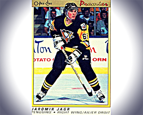 Image of a Jagr rookie card